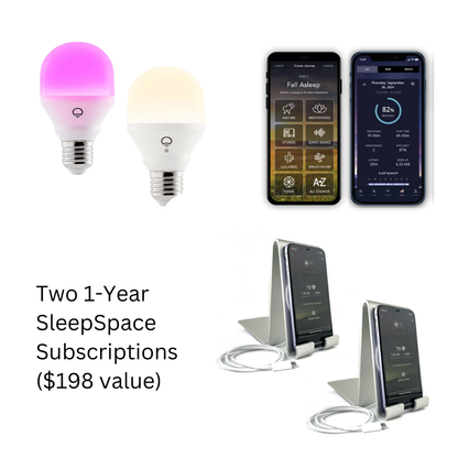 2-Pack Smart Phone Charger + 2 LIFX Bulbs + 2 One-Year SleepSpace Subscriptions